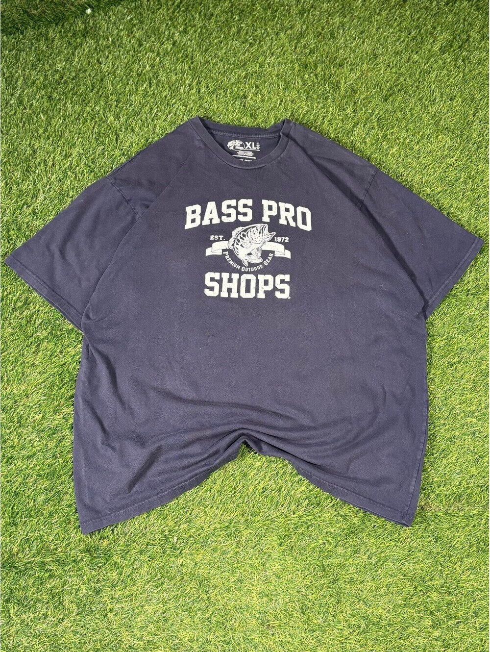 Bass Pro Shops Graphic Logo T-Shirt Navy 100% Cotton Mens Size XL